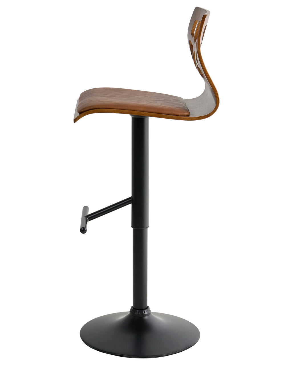 Set of 2 Bar Chairs PETERSBURG Faux Leather Brown/ Black