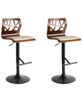 Set of 2 Bar Chairs PETERSBURG Faux Leather Beige/ Black