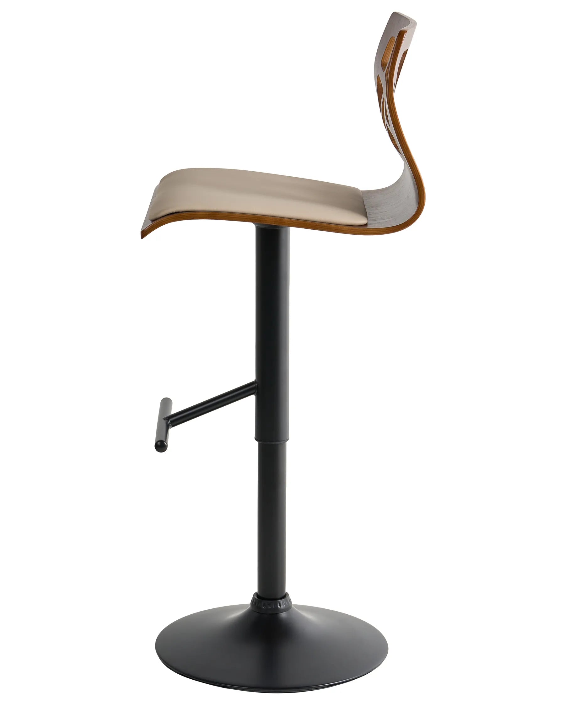 Set of 2 Bar Chairs PETERSBURG Faux Leather Beige/ Black