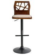 Set of 2 Bar Chairs PETERSBURG Faux Leather Beige/ Black