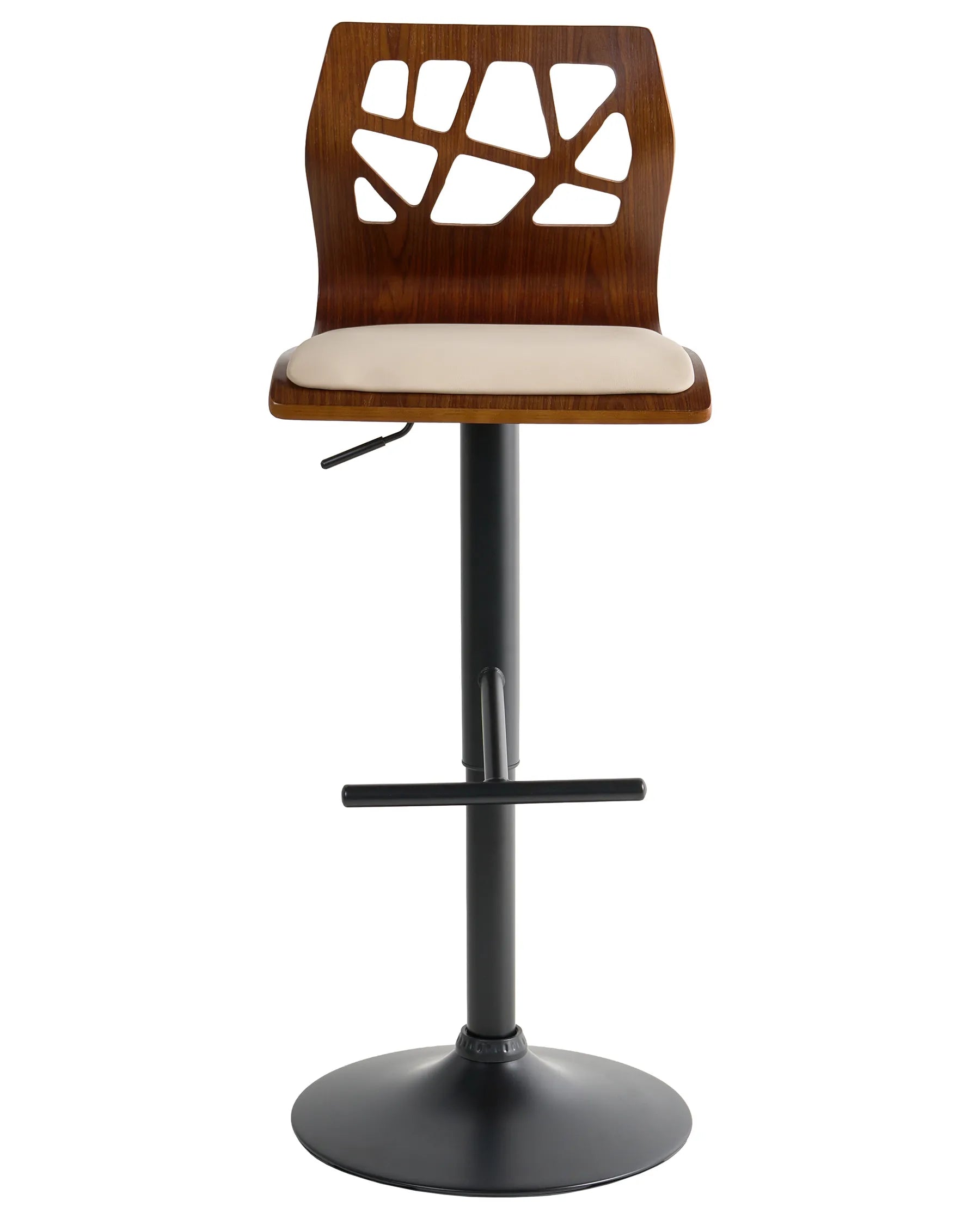 Set of 2 Bar Chairs PETERSBURG Faux Leather Beige/ Black