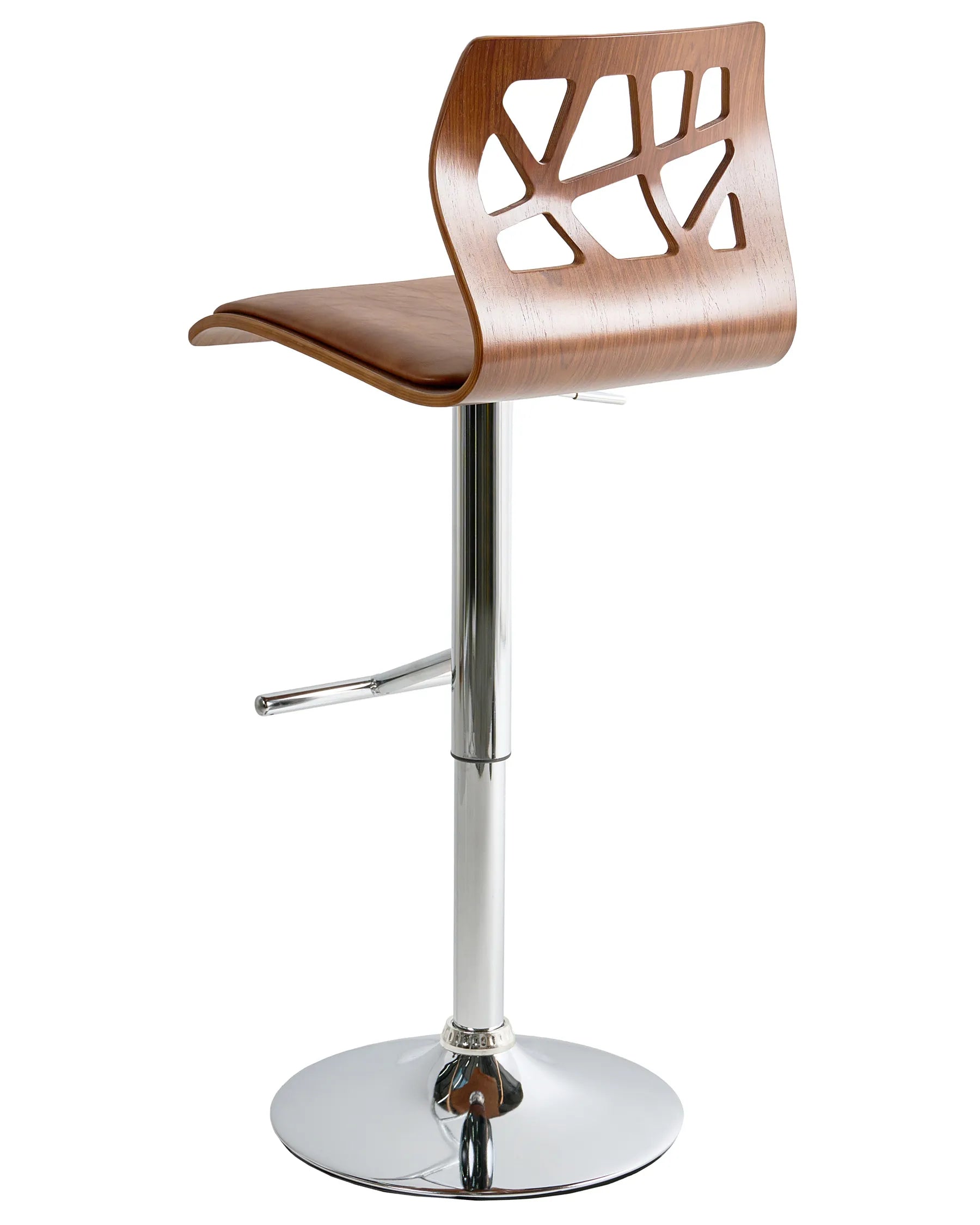 Set of 2 Bar Chairs PETERSBURG Faux Leather Brown/ Silver