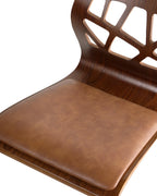 Set of 2 Bar Chairs PETERSBURG Faux Leather Brown/ Silver