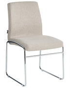 Set of 2 Dining Chairs LECCO Fabric Beige