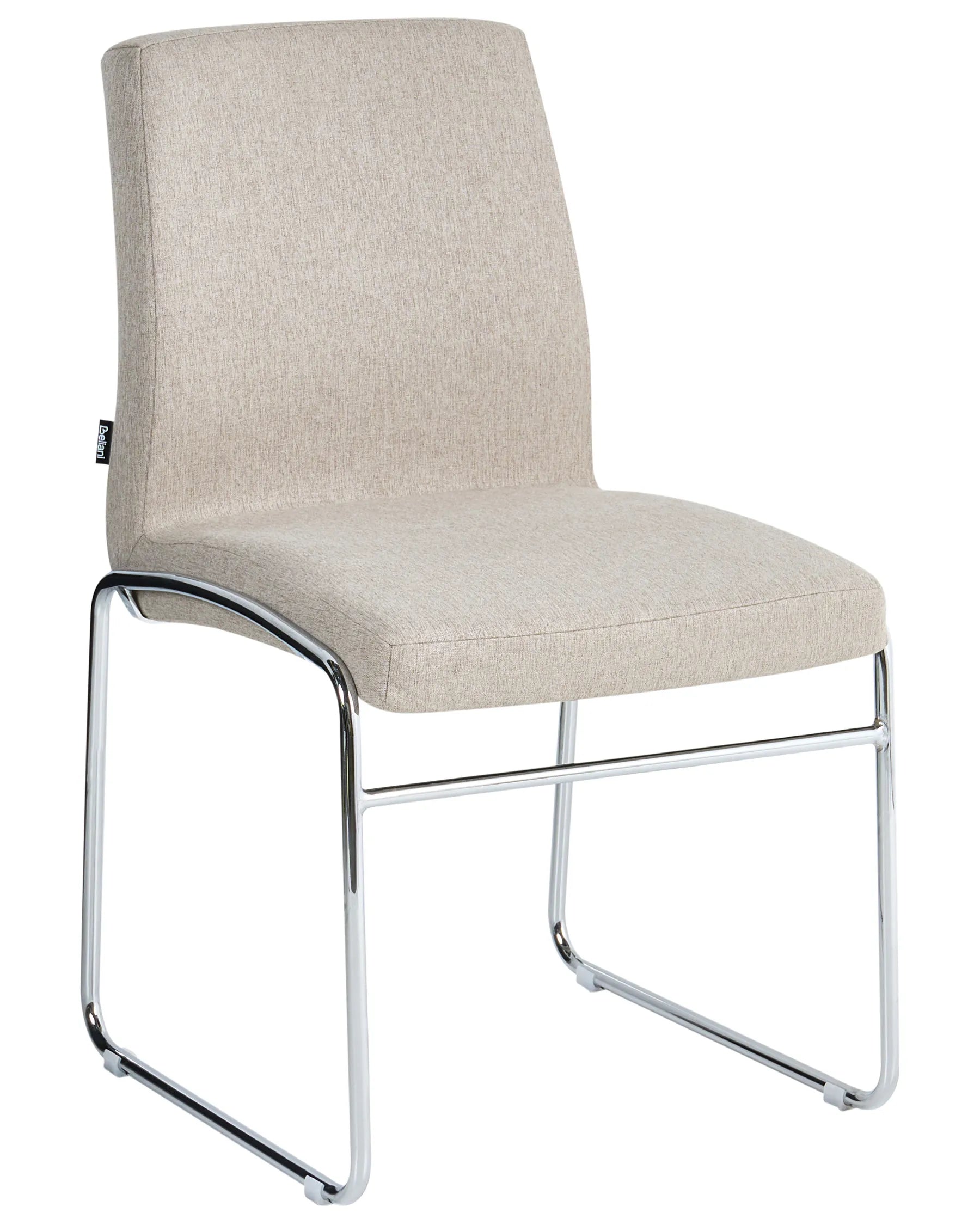 Set of 2 Dining Chairs LECCO Fabric Beige