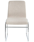 Set of 2 Dining Chairs LECCO Fabric Beige