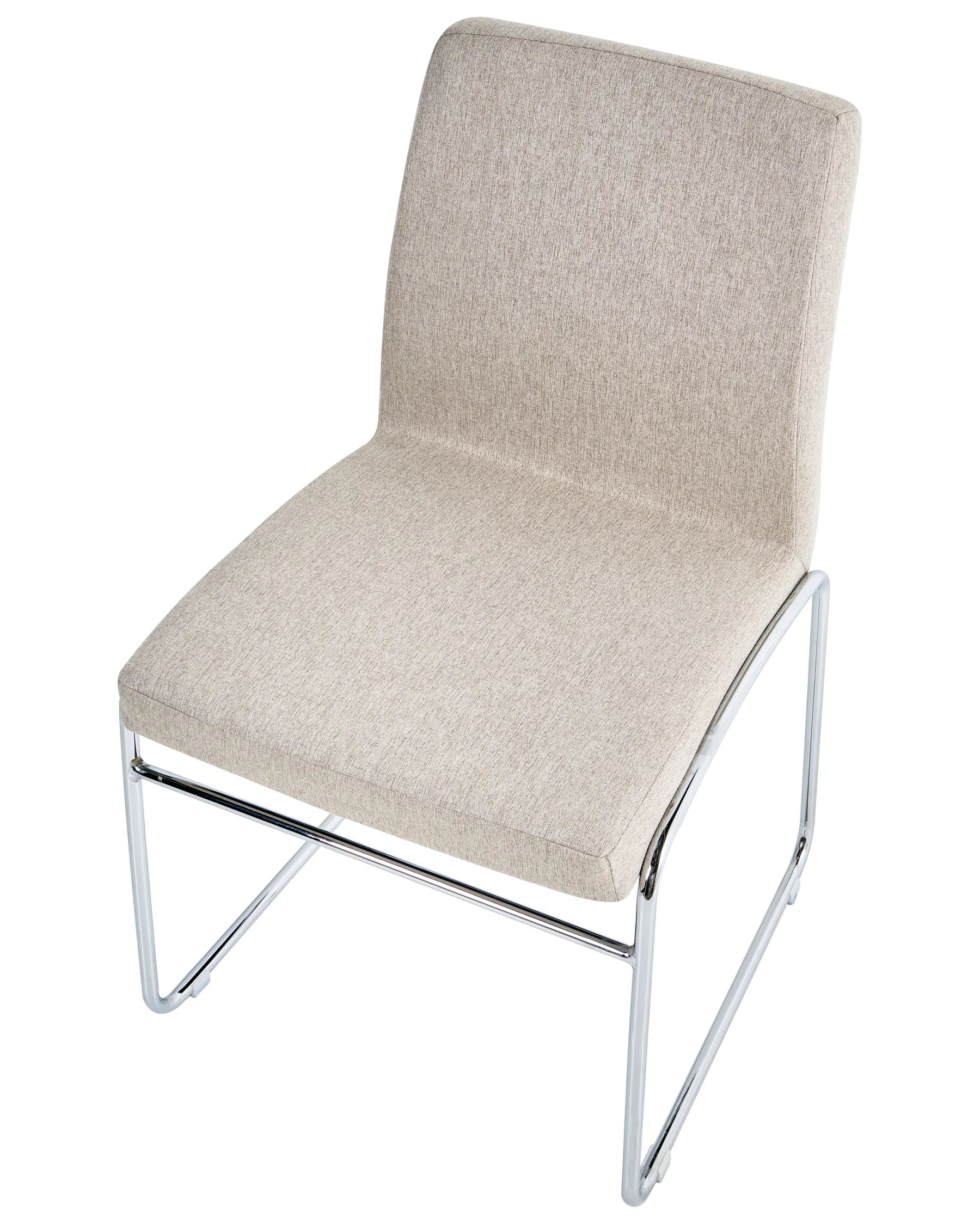 Set of 2 Dining Chairs LECCO Fabric Beige