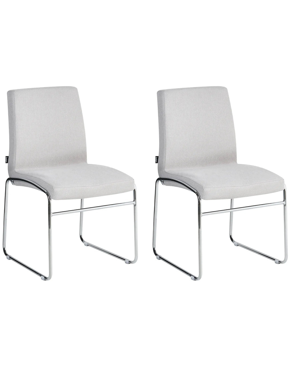 Set of 2 Dining Chairs LECCO Fabric Light Grey