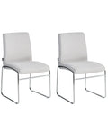 Set of 2 Dining Chairs LECCO Fabric Light Grey