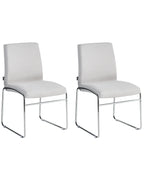 Set of 2 Dining Chairs LECCO Fabric Light Grey