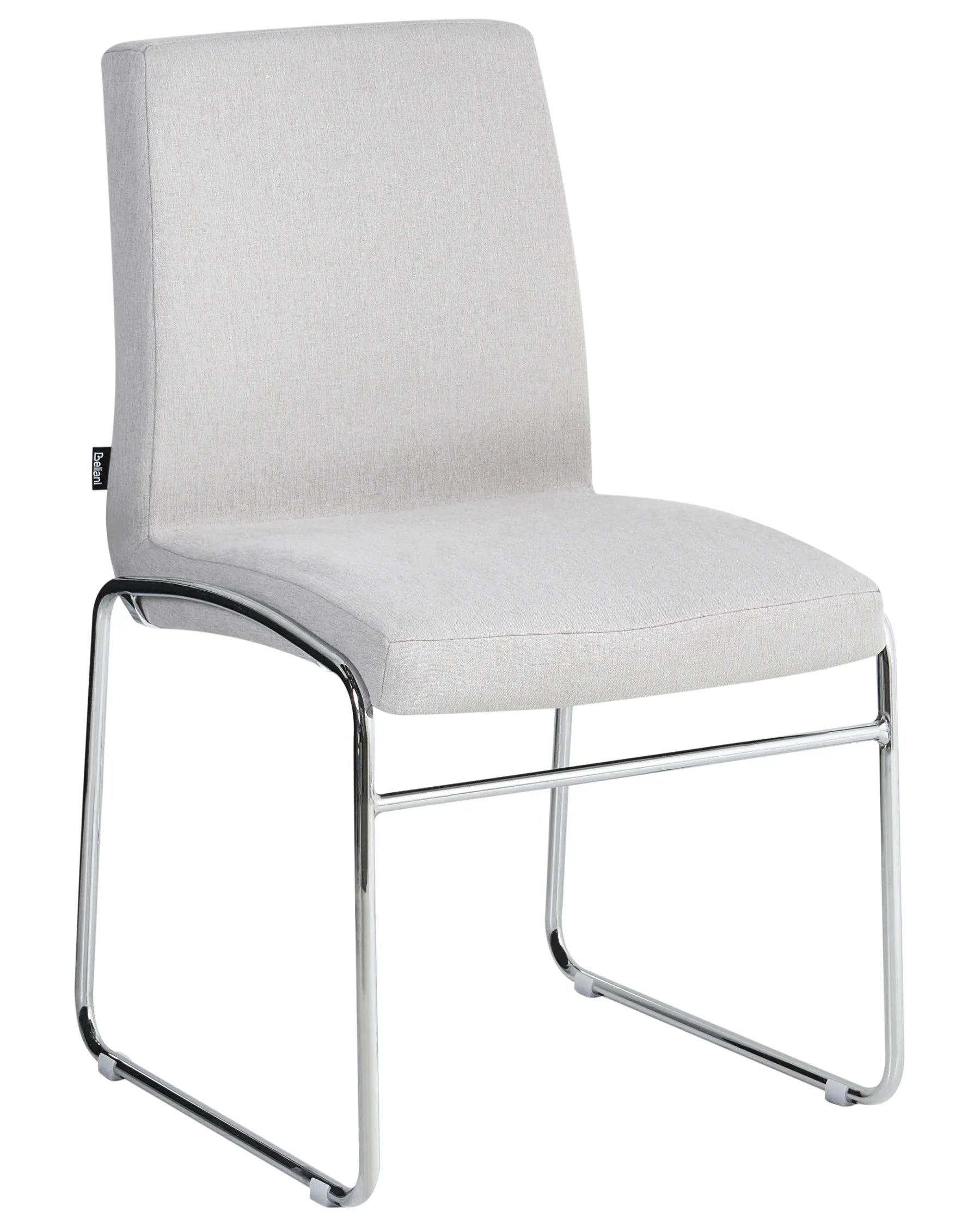 Set of 2 Dining Chairs LECCO Fabric Light Grey