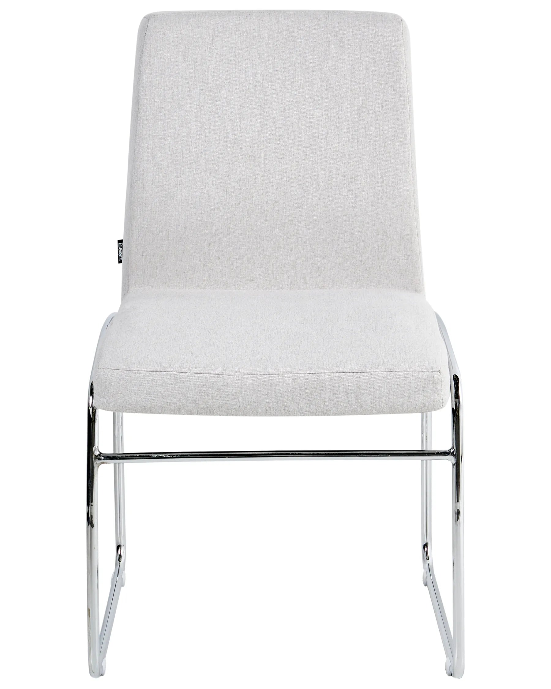 Set of 2 Dining Chairs LECCO Fabric Light Grey