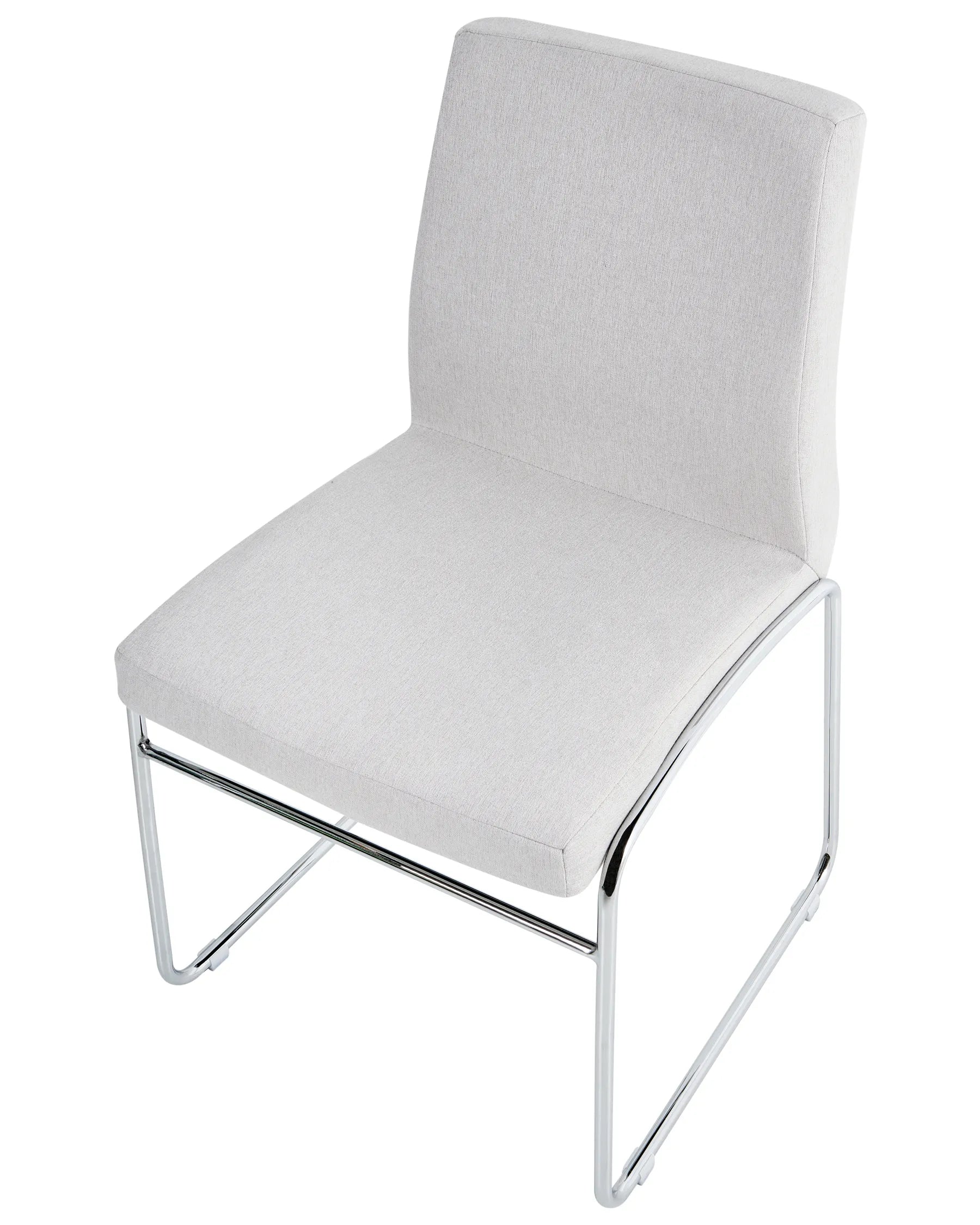 Set of 2 Dining Chairs LECCO Fabric Light Grey