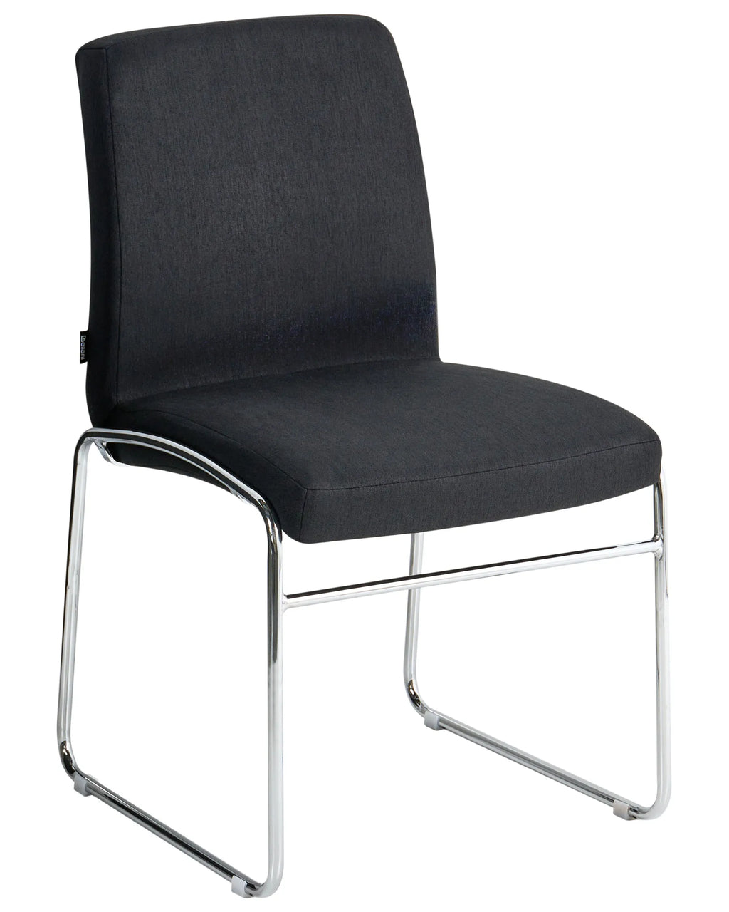Set of 2 Dining Chairs LECCO Fabric Black