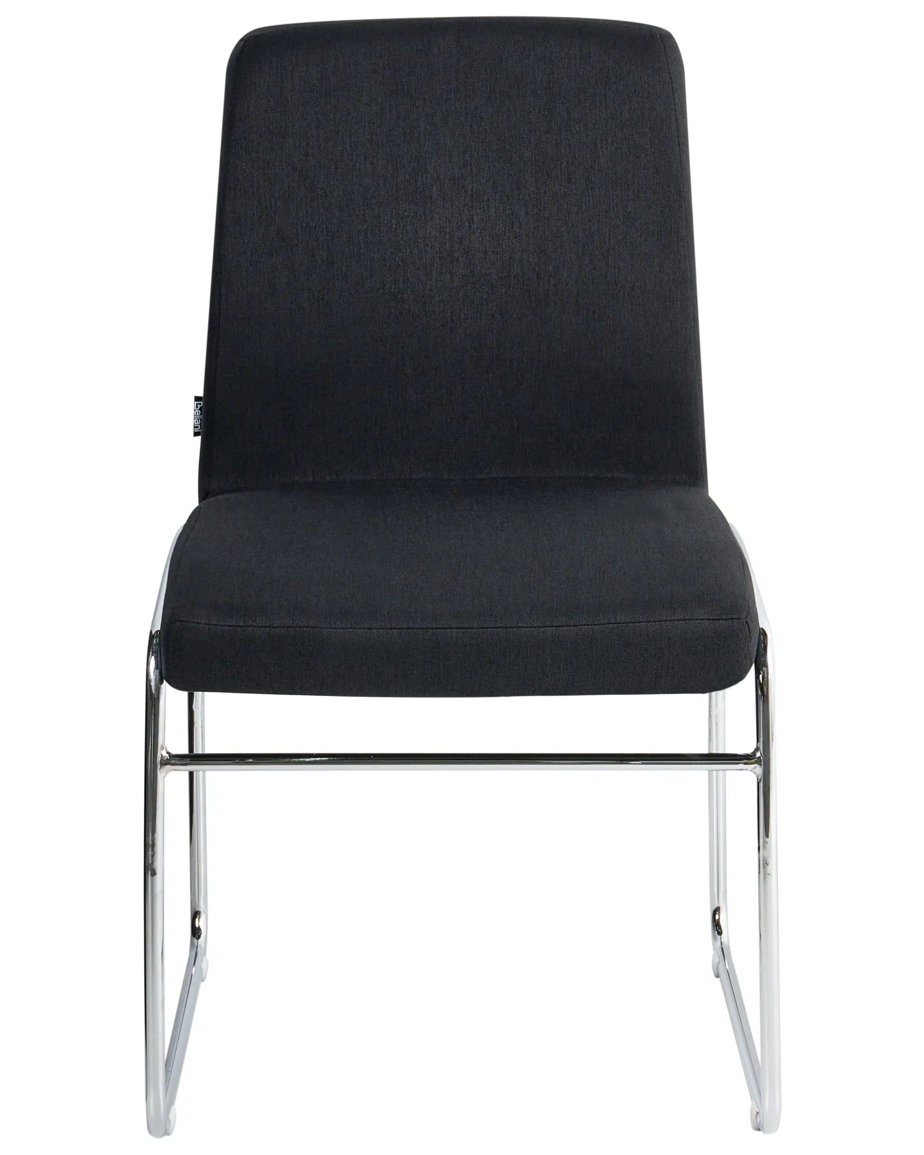 Set of 2 Dining Chairs LECCO Fabric Black