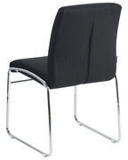 Set of 2 Dining Chairs LECCO Fabric Black
