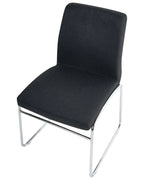 Set of 2 Dining Chairs LECCO Fabric Black