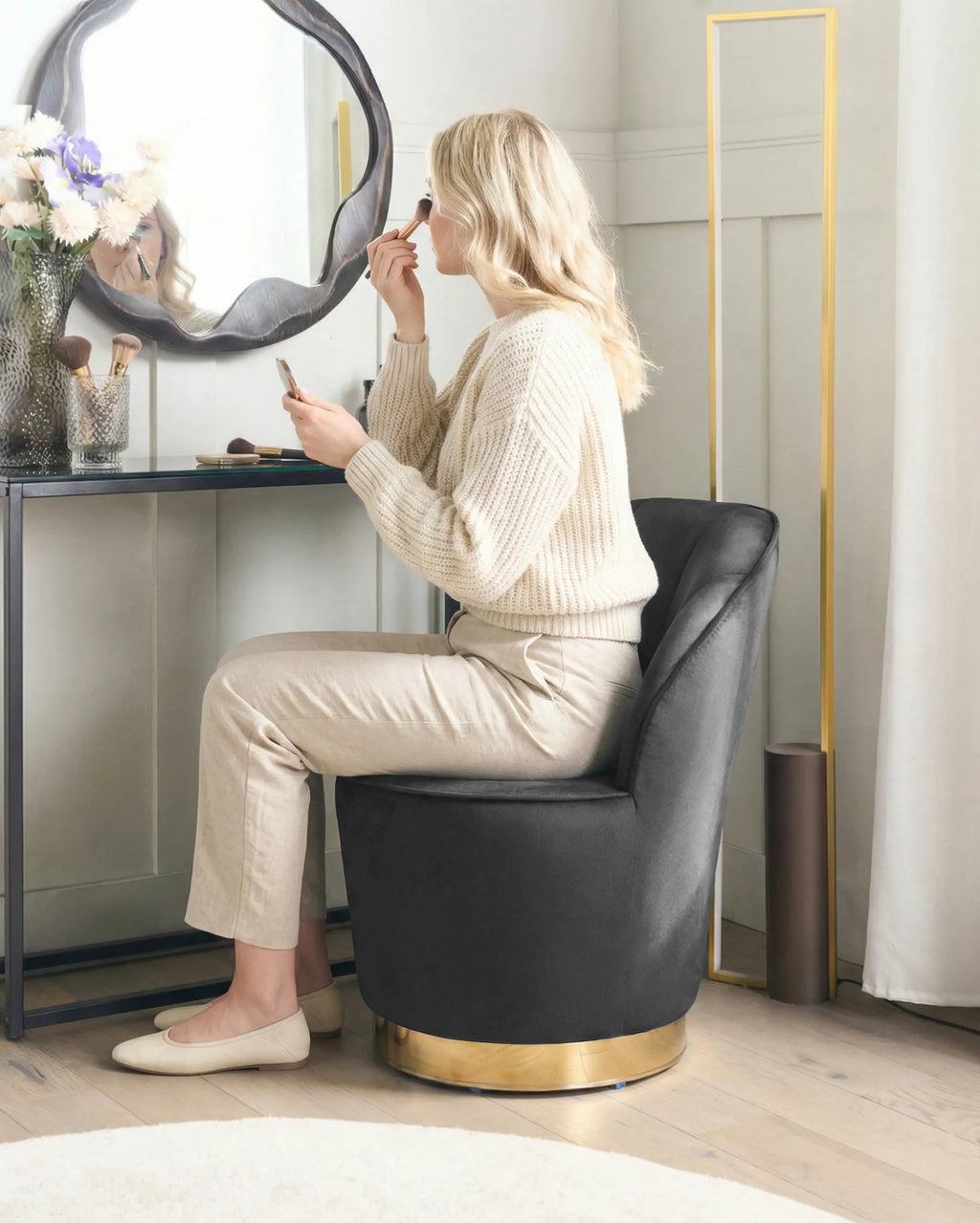 Armchair ALBY Velvet Black