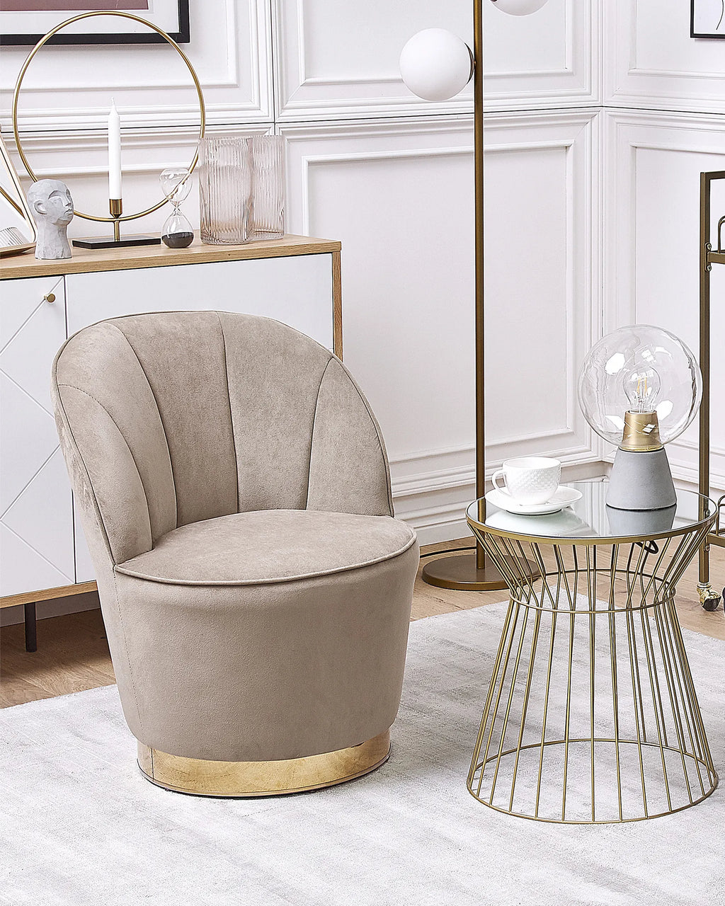 Armchair ALBY Velvet Light Beige