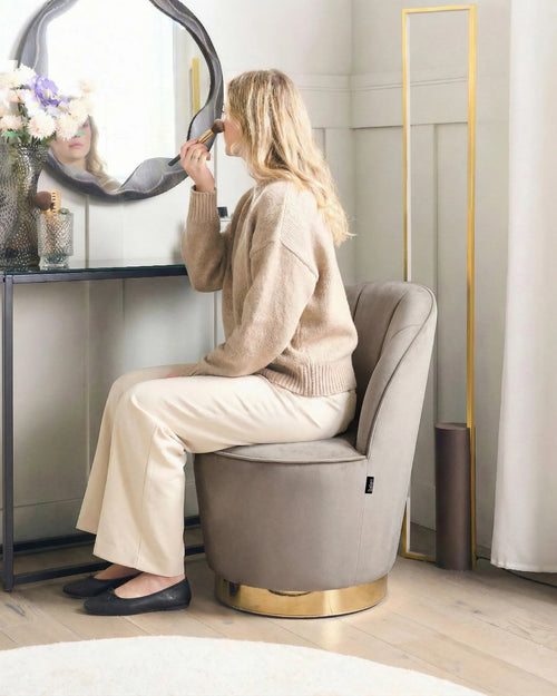 Armchair ALBY Velvet Light Beige
