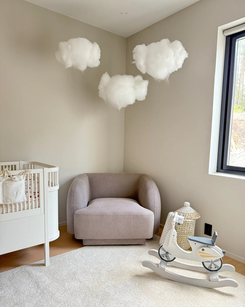 Armchair SKJANES Fabric Light Grey