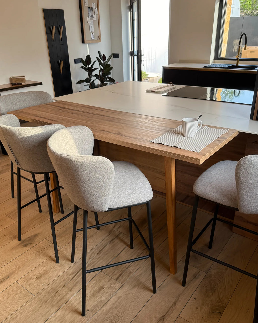 Set of 2 Bar Chairs MINA Grey