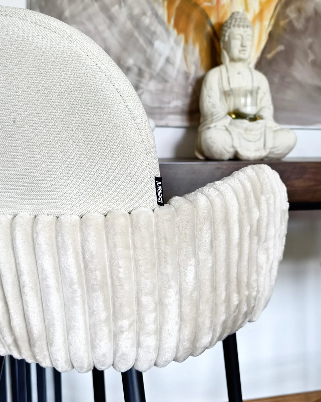 Set of 2 Bar Chairs AMITY Fabric Light Beige