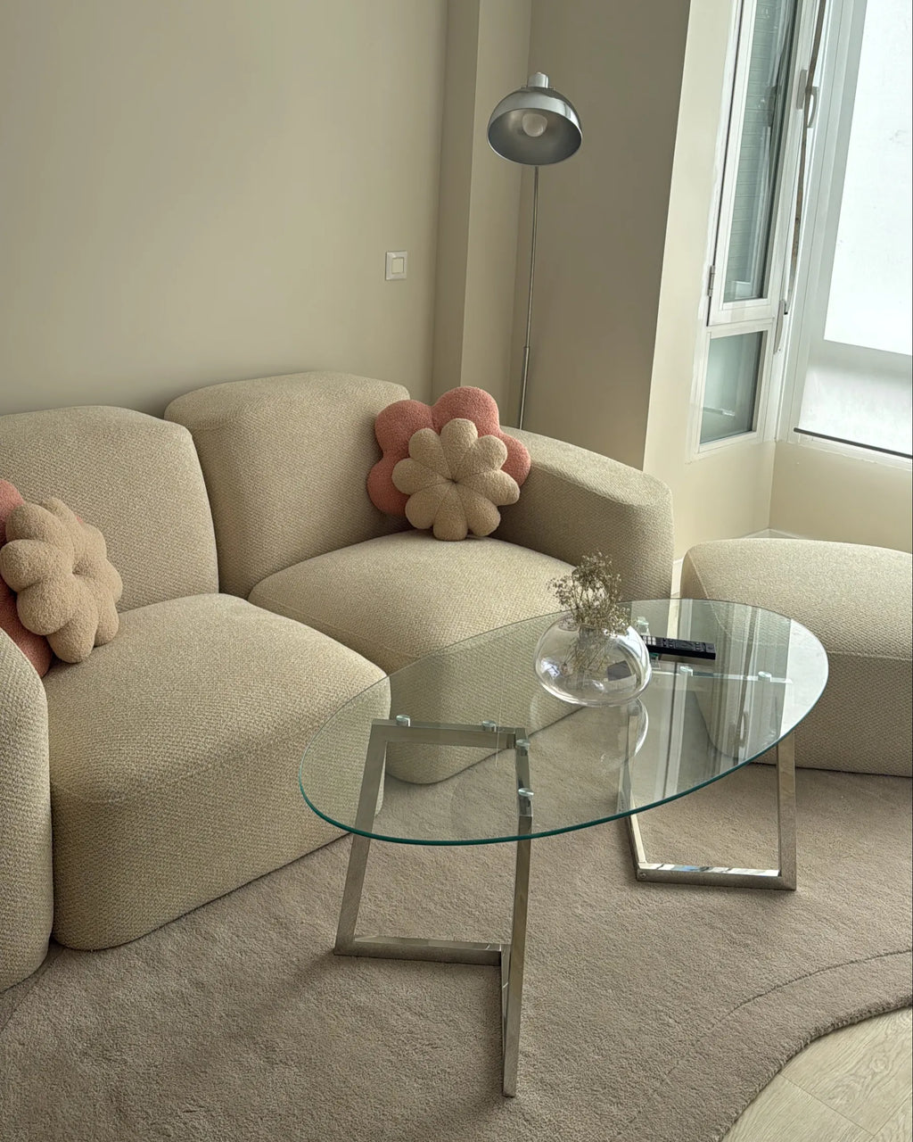 Coffee Table FRESNO Glass Silver