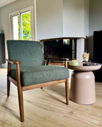 Armchair ESRUM Fabric Dark Brown/ Green