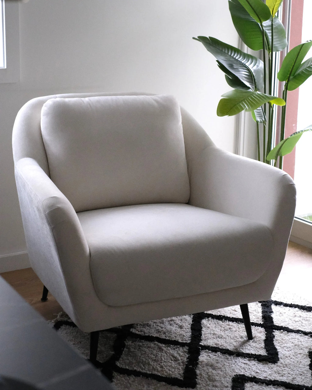 Armchair EIBY Chenille White