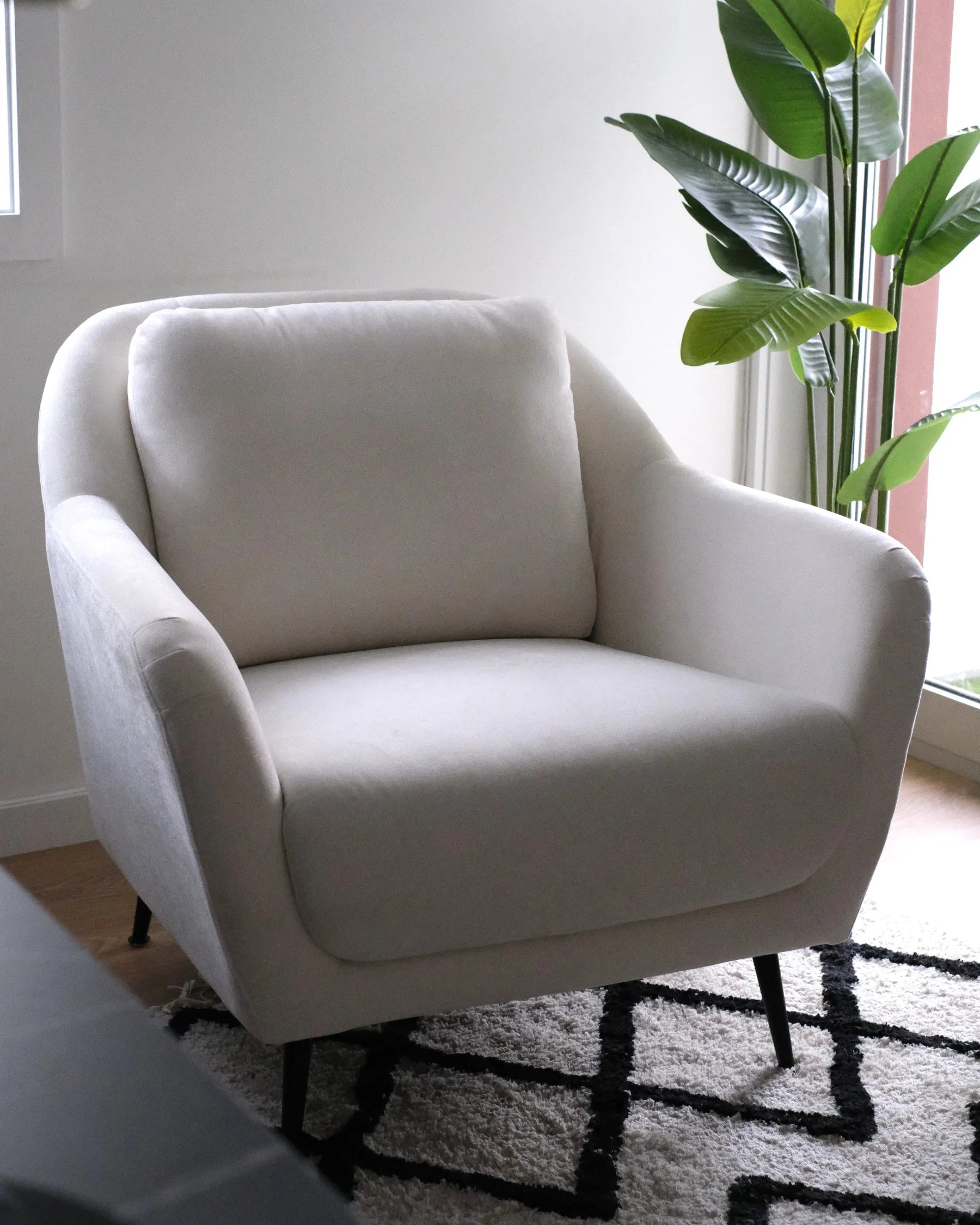 Armchair EIBY Chenille White