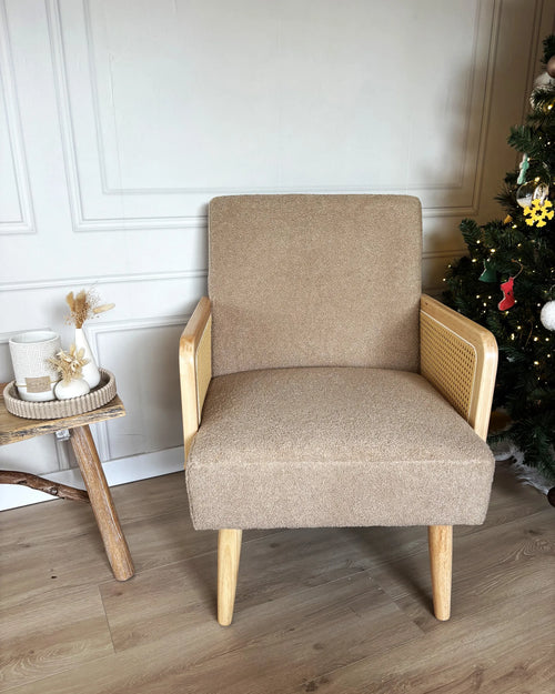 Armchair HOJBY Boucle Sand Beige