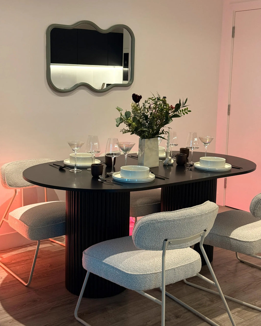 Dining Table SHERIDAN Black 180 cm 100 cm