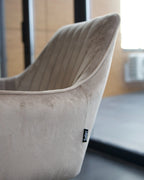 Set of 2 Dining Chairs WELLSTON Velvet Taupe