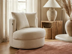 Swivel Armchair DALBY Boucle White