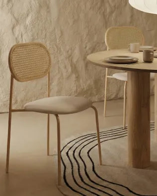 Set of 2 Dining Chairs ADAVER Metal Light Brown