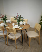 Set of 2 Dining Chairs EMBAR Wood Light Brown