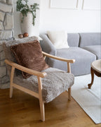 Armchair LEKNES Faux Fur Taupe