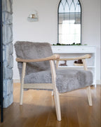 Armchair LEKNES Faux Fur Taupe