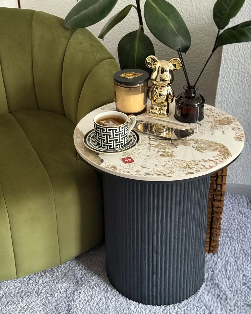 Side Table DORA Ceramic Black