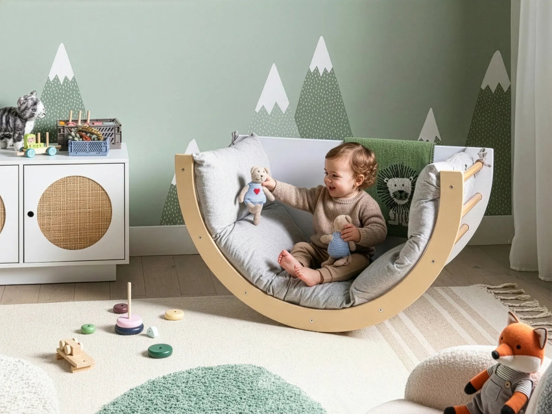 Multifunctional Climbing Arch NIMBIN Pine Wood Light Brown Montessori
