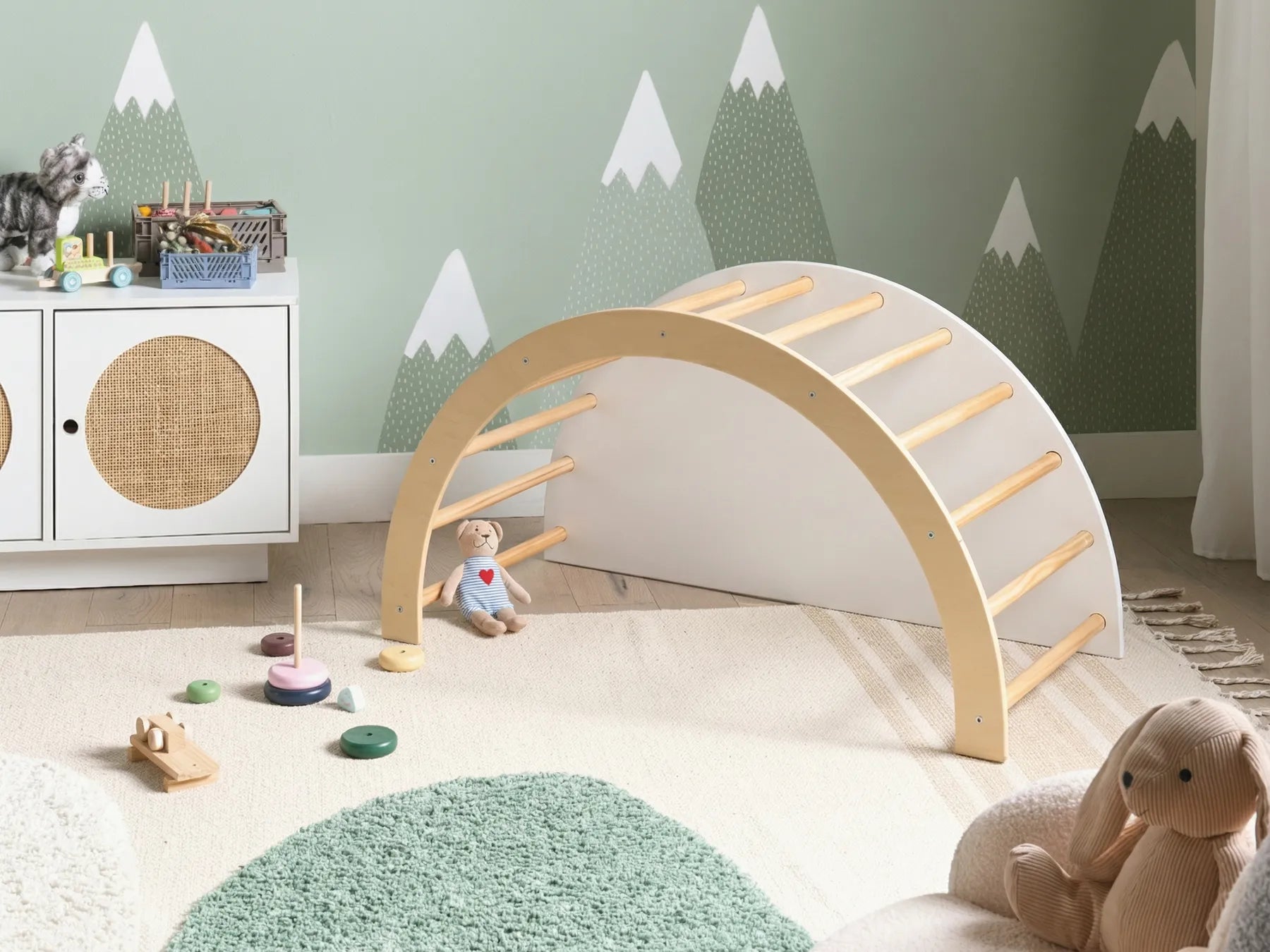Multifunctional Climbing Arch NIMBIN Pine Wood Light Brown Montessori