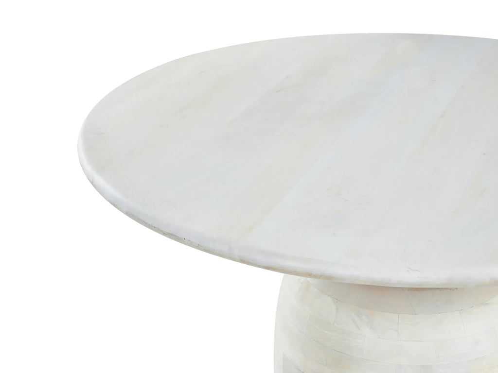 Dining Table MURTLE White 110 cm 110 cm Mango Wood