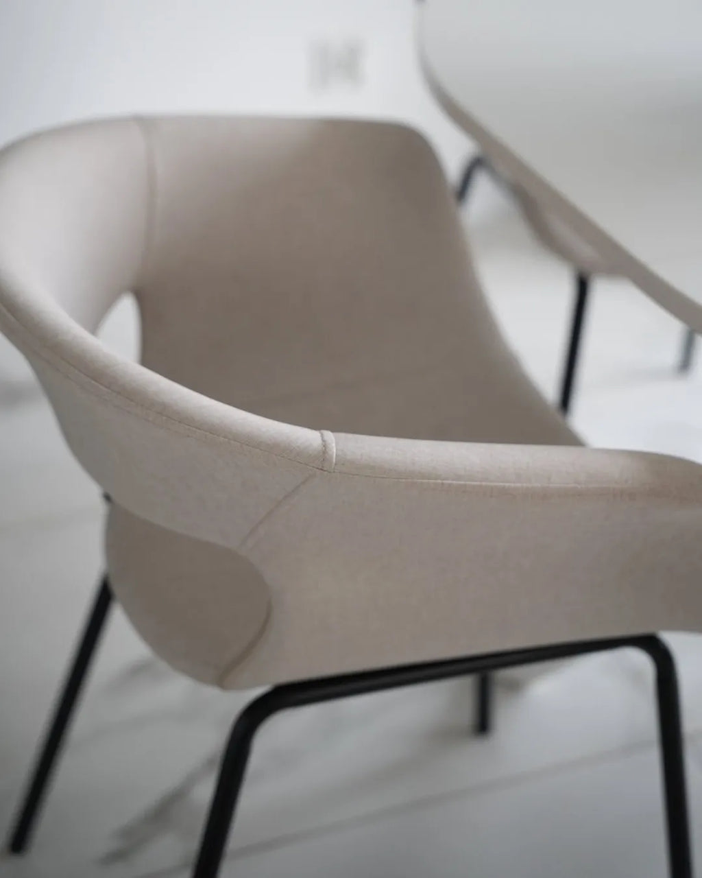 Set of 2 Dining Chairs ELMA Fabric Light Beige