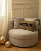 Swivel Armchair DALBY Fabric Light Grey