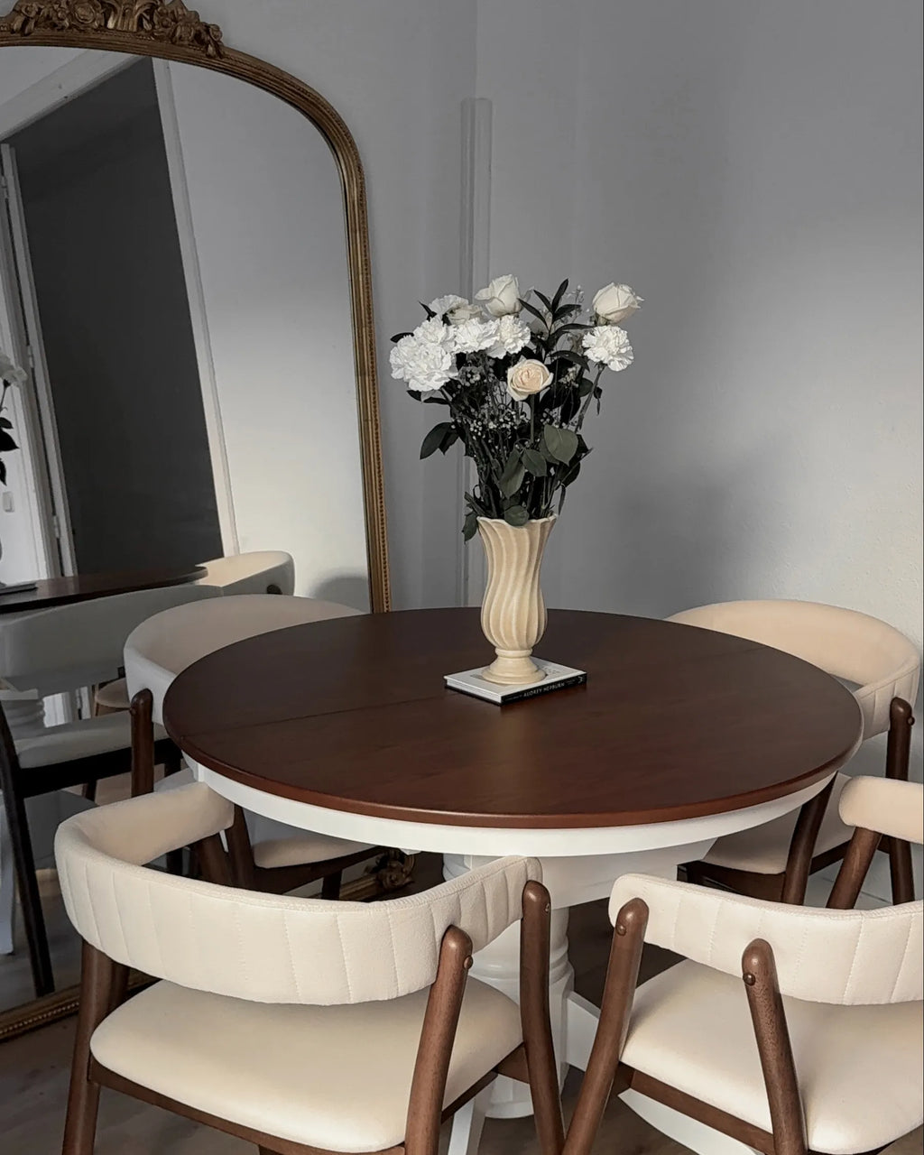Extending Dining Table AKRON Brown Ash Wood 106/150 cm 106 cm Wood