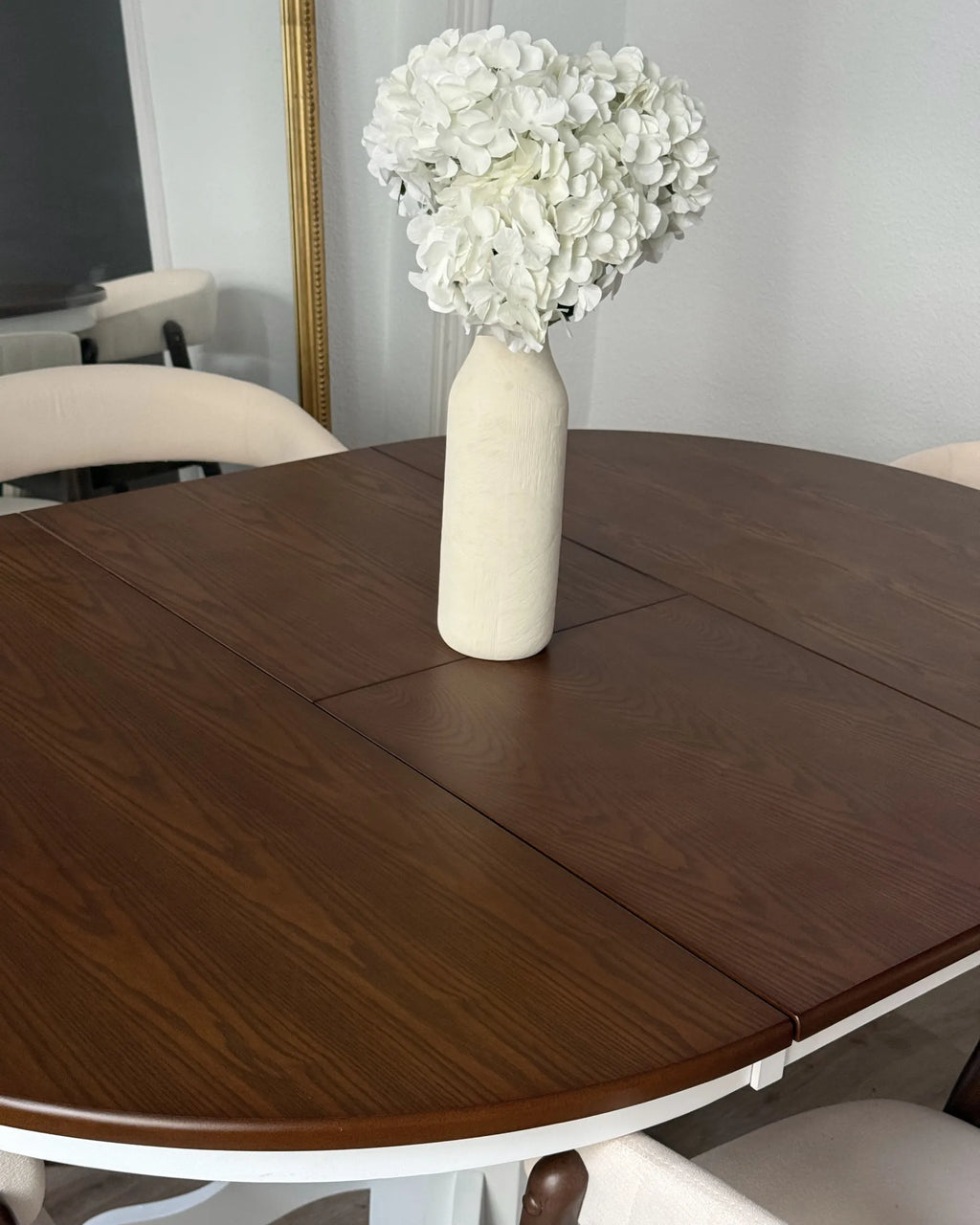 Extending Dining Table AKRON Brown Ash Wood 106/150 cm 106 cm Wood