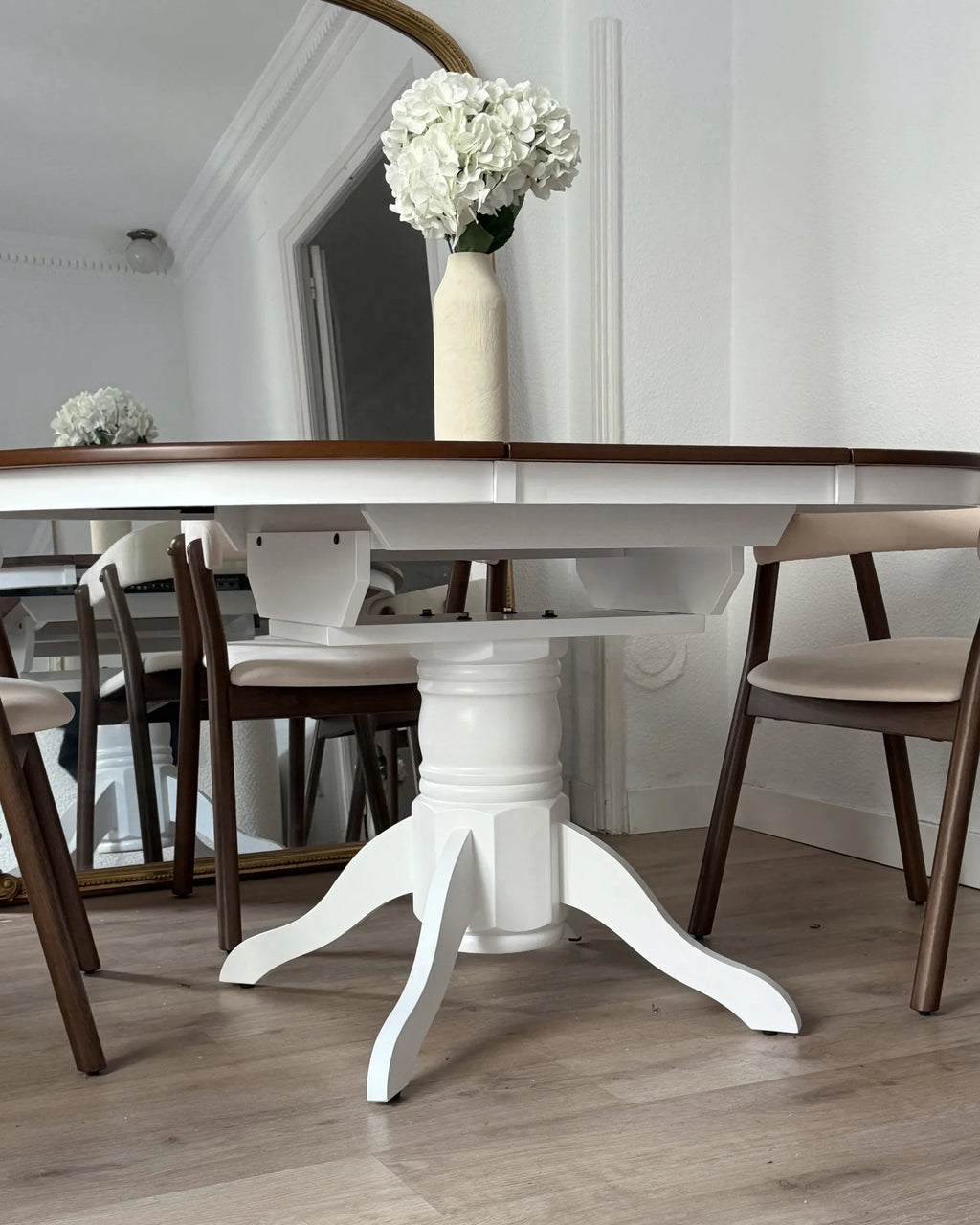 Extending Dining Table AKRON Brown Ash Wood 106/150 cm 106 cm Wood