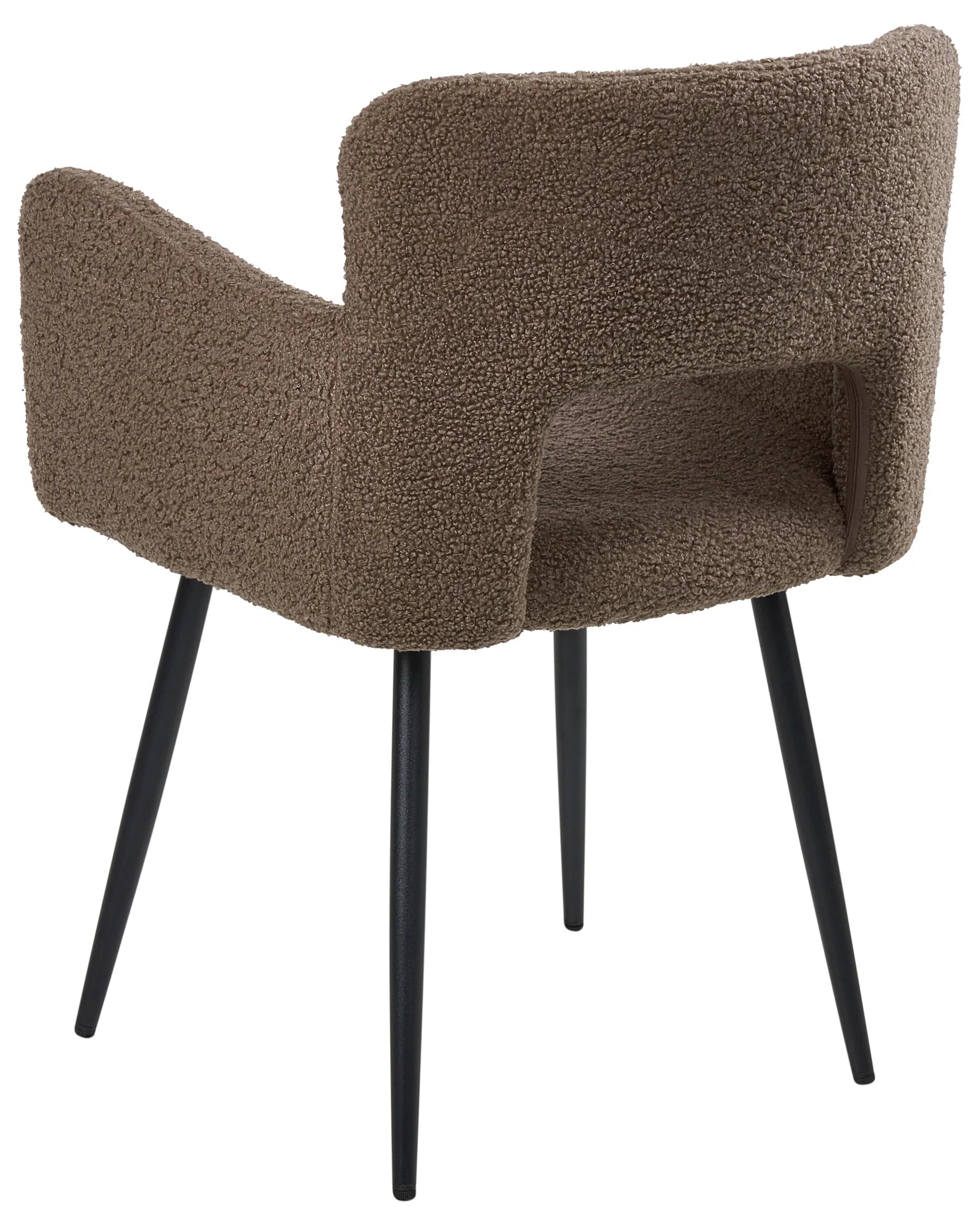 Set of 2 Dining Chairs SANILAC Boucle Brown