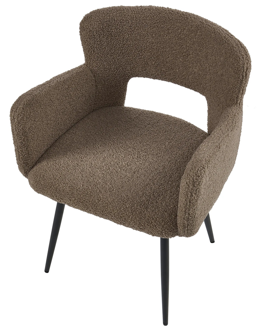Set of 2 Dining Chairs SANILAC Boucle Brown